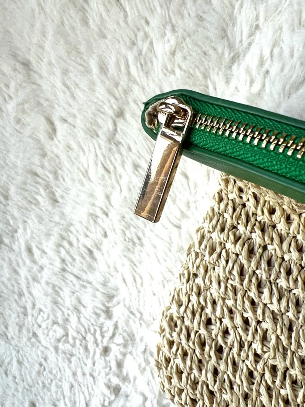 LOFT Woven Clutch Purse Kelly Emerald Green Accents Kentucky Derby